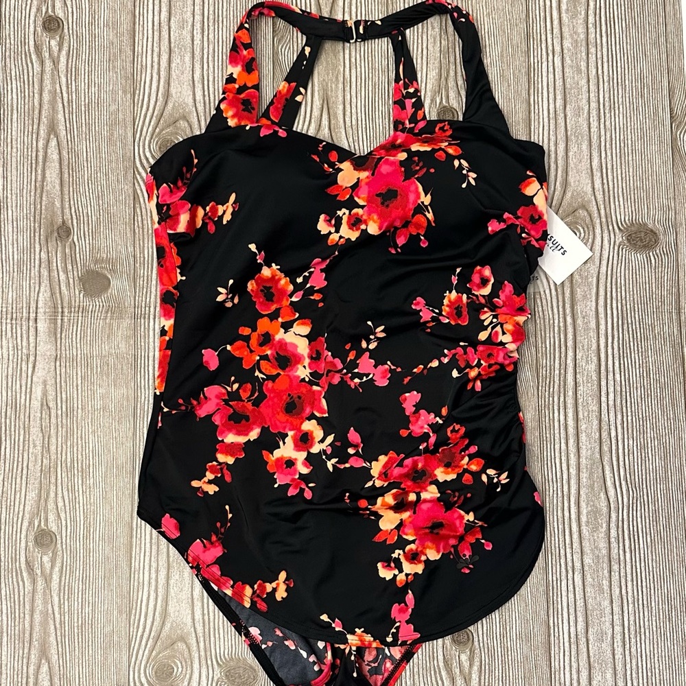 Swimsuits For All Sarong Front One Piece Size 22 (fits like 20)